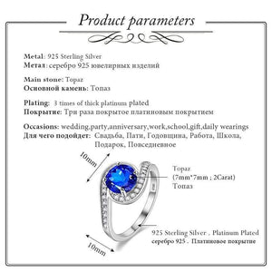 Planet Gates Ocean Blue Topaz Wedding Rings Tested Zircon 925 Sterling-Silver-Jewelry for Women 40% FJ026