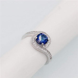 Planet Gates Ocean Blue Topaz Wedding Rings Tested Zircon 925 Sterling-Silver-Jewelry for Women 40% FJ026