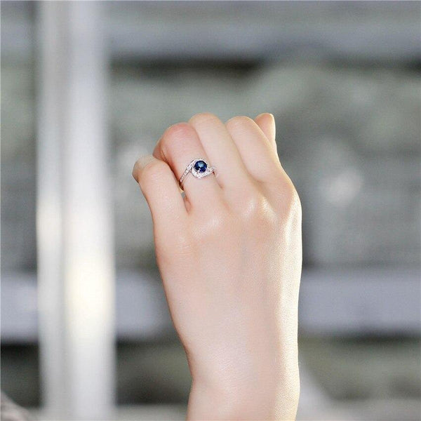 Planet Gates Ocean Blue Topaz Wedding Rings Tested Zircon 925 Sterling-Silver-Jewelry for Women 40% FJ026