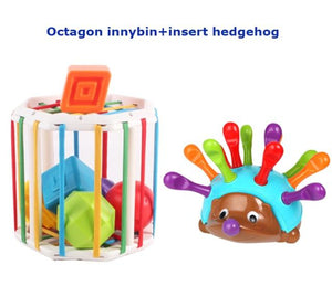 Planet Gates Octagon hedgehog Baby Shape Sorting Toy  motor skill tactile touch toy 10 months to 3 years  InnyBin soft cube montessori educational toys