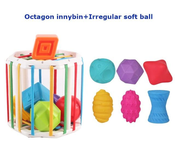 Planet Gates Octagon soft ball Baby Shape Sorting Toy  motor skill tactile touch toy 10 months to 3 years  InnyBin soft cube montessori educational toys