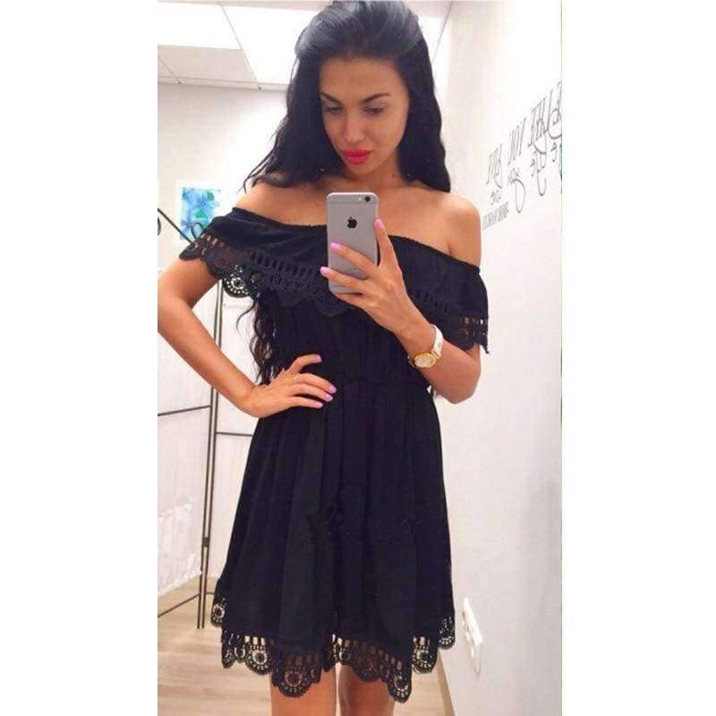 Planet Gates Off Shoulder Ruffles Dress Women 2018 Summer Lace One shoulder Sundresses Beach Casual Shirt Short Mini Party Dresses