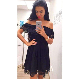 Planet Gates Off Shoulder Ruffles Dress Women 2018 Summer Lace One shoulder Sundresses Beach Casual Shirt Short Mini Party Dresses