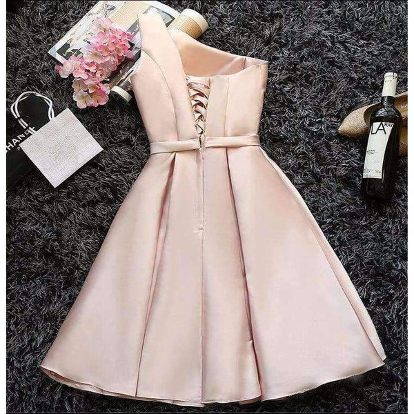 Planet Gates off shoulderburgundy / 2 Champagne Bridesmaid Dresses Pink Blue Short Satin Knee Length Party Prom Dresses robe de mariage Cheap Custom Made