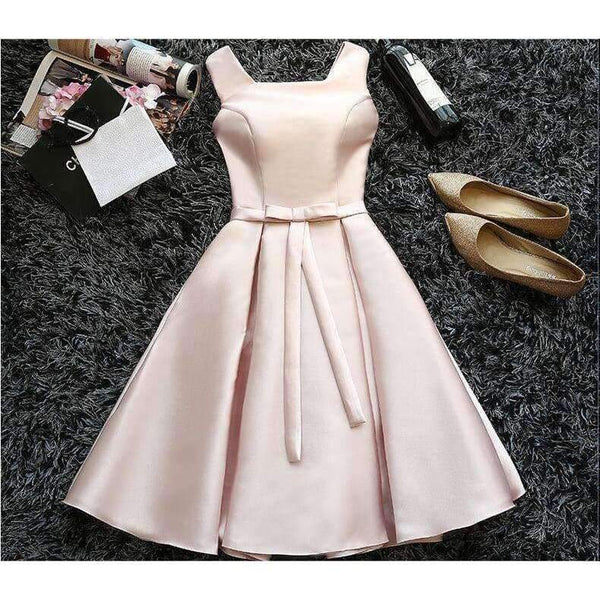 Planet Gates off shoulderburgundy / 2 Champagne Bridesmaid Dresses Pink Blue Short Satin Knee Length Party Prom Dresses robe de mariage Cheap Custom Made