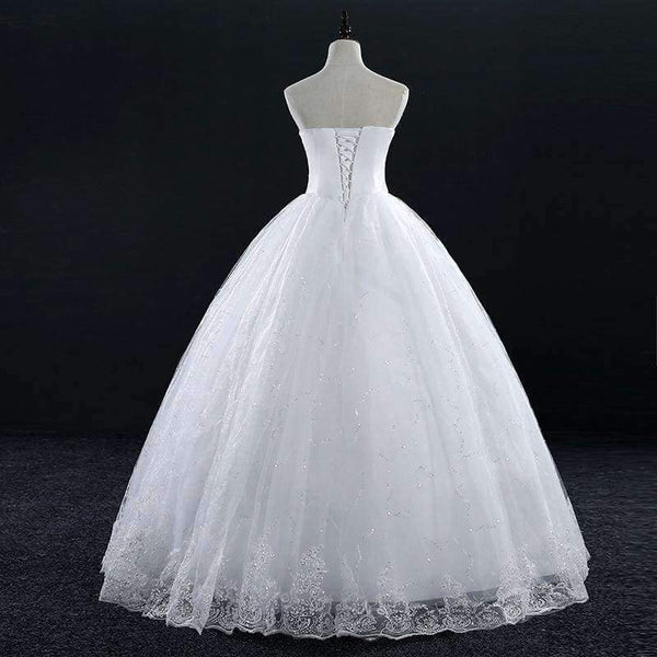 Planet Gates off white / 2 / Floor Length Vintage Lace Bridal Wedding Dresses  Customized Plus Size Princess Ball Gown Wedding Dress