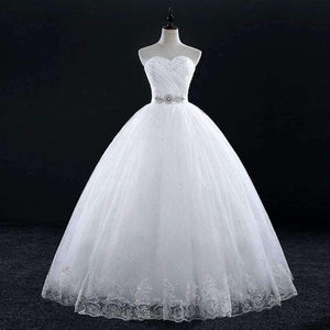 Planet Gates off white / 2 / Floor Length Vintage Lace Bridal Wedding Dresses  Customized Plus Size Princess Ball Gown Wedding Dress