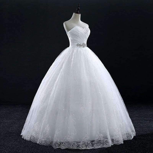 Planet Gates off white / 2 / Floor Length Vintage Lace Bridal Wedding Dresses  Customized Plus Size Princess Ball Gown Wedding Dress