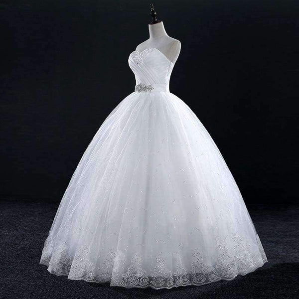 Planet Gates off white / 2 / Floor Length Vintage Lace Bridal Wedding Dresses  Customized Plus Size Princess Ball Gown Wedding Dress