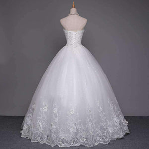 Planet Gates off white / 2 High Quality See Through Lace Up Wedding Dresses 2016 Ball Gowns Vestidos de Novia Plus Size Customized Dress FSM-001F