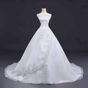 Planet Gates off white / 2 Vintage Lace Long Train Wedding Dresses  Bridal Gowns Vestidos Plus Size Bridal Dress Free Shipping FSM-117T