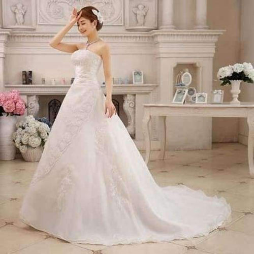 Vintage Lace Long Train Wedding Dresses  Bridal Gowns Vestidos Plus Size Bridal Dress Free Shipping FSM-117T