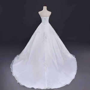 Vintage Lace Long Train Wedding Dresses Bridal Gowns Vestidos Plus Size Bridal Dress Free Shipping Fsm-117T