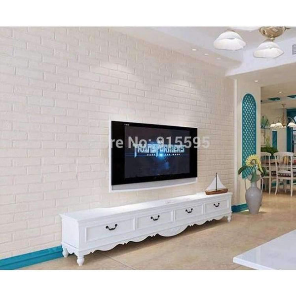Planet Gates Off White 3D Modern Design Brick Wallpaper Roll Vinyl Wall Covering Wall Paper For Living Room Dinning Room Store Background