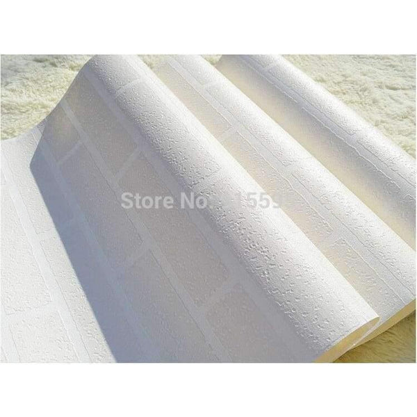 Planet Gates Off White 3D Modern Design Brick Wallpaper Roll Vinyl Wall Covering Wall Paper For Living Room Dinning Room Store Background