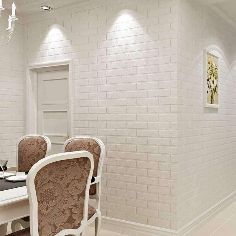 Planet Gates Off White 3D Modern Design Brick Wallpaper Roll Vinyl Wall Covering Wall Paper For Living Room Dinning Room Store Background