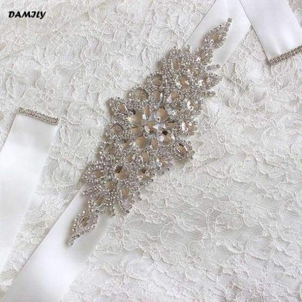 Planet Gates Off White Luxury Women Wedding Belts High Quality Rhinestone Belt Bridal Sash Wedding Party Bride Bridesmaid Dress Belt Ribbon Sashes