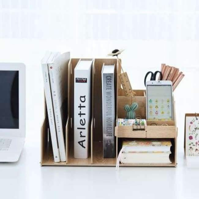 Planet Gates Office Desk Organizer DIY Document File Cabinet Multifunction Desk Accessories Storage Magazine Book Desk Shelf