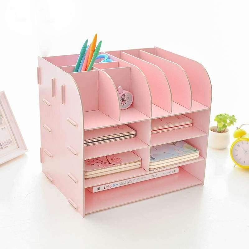 Planet Gates Office Desk Sets Multifunctional Desk Organizer Desk Accessories File Cabinet Rack Wooden Book Document Storage Box