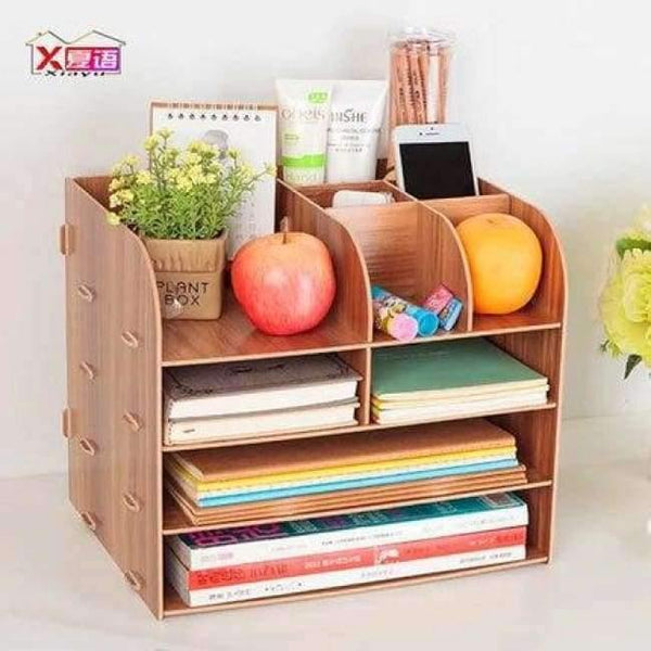 Planet Gates Office Organizer Wooden Office Desk Sets Desk File Organizer Multifunctional Office Desk Accessories Document Storage Box