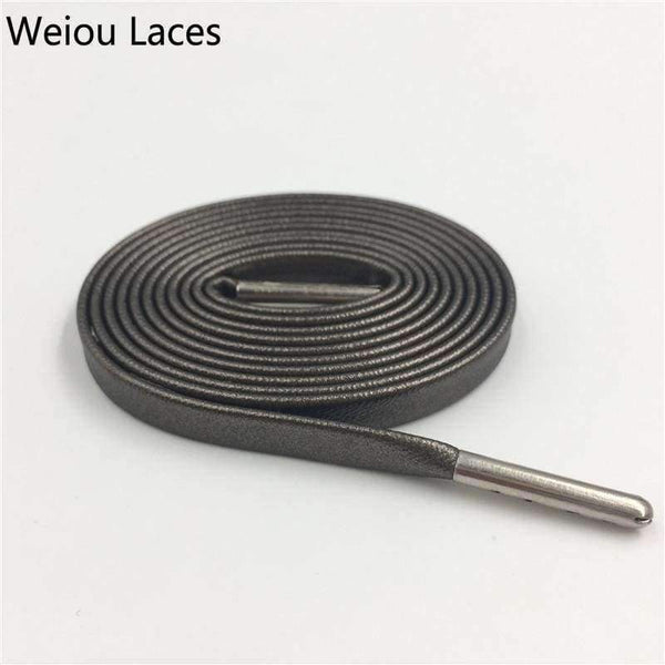 Planet Gates Official Weiou Luxury Flat Genuine Customized Sneakers Leather Shoe Laces Premium Goatskin SMOOTH Shoelaces CLEAN Shoestring