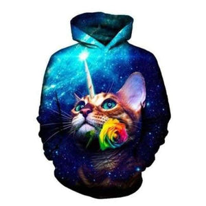Planet Gates OHO-24 / XXXL Cute  Cat 3D Hoodies Galaxy Cats Prints Hooded Sweatshirt Cool Wolf/Lions/Tiger Hoodie Pullovers Drop Ship