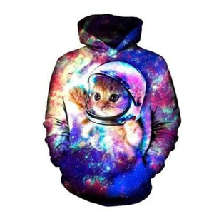Planet Gates OHO-25 / XXXL Cute  Cat 3D Hoodies Galaxy Cats Prints Hooded Sweatshirt Cool Wolf/Lions/Tiger Hoodie Pullovers Drop Ship