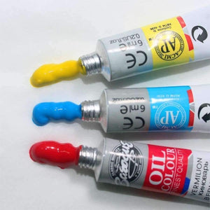 Planet Gates Oil Colors Paints Fine Painting Art Supplies 12 Colours 6 ML Tube Offer 2 Brush And 1 Palette  For Free