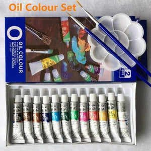 Planet Gates Oil Colors Paints Fine Painting Art Supplies 12 Colours 6 ML Tube Offer 2 Brush And 1 Palette  For Free