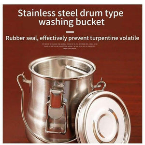 Planet Gates Oil Painting Brush Washing Bucket Wash Pen Barrel Cup Wash Brush Pot Stainless Steel Oil Paint Brush Washer Art Supplies