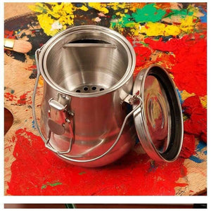 Planet Gates Oil Painting Brush Washing Bucket Wash Pen Barrel Cup Wash Brush Pot Stainless Steel Oil Paint Brush Washer Art Supplies