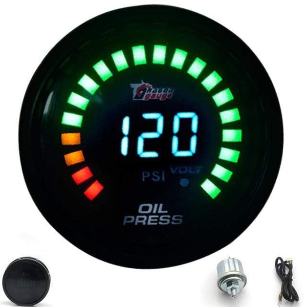 Planet Gates Oil Press DRAGON GAUGE 2" 52mm Boost/Water Temp/Oil Temp/Oil Pressure/Tachometer/Volt/Air Fuel Ratio/EGT/Vacuum Meter Digital+Gauge Pods