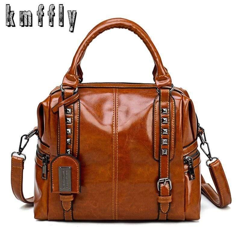 Oil Wax Leather Retro Style Handbag Luxury Handbags Women Bags Designer Mochilas