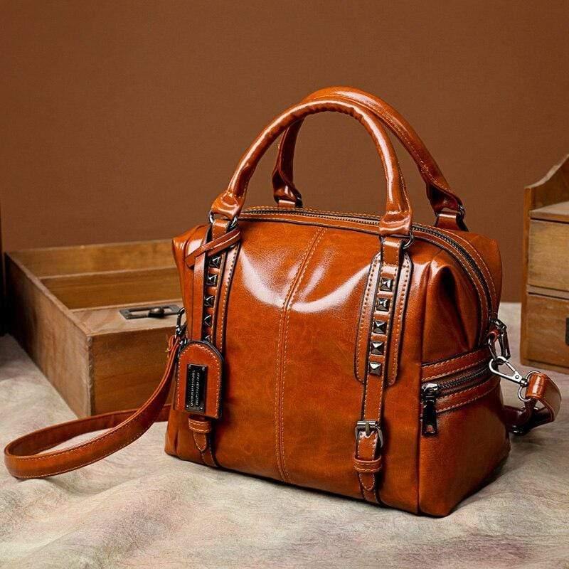 Oil Wax Leather Retro Style Handbag Luxury Handbags Women Bags Designer Mochilas
