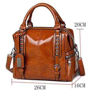 Oil Wax Leather Retro Style Handbag Luxury Handbags Women Bags Designer Mochilas