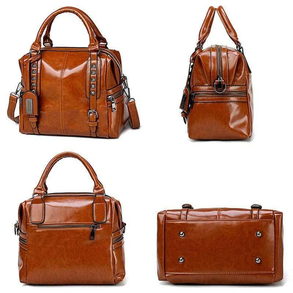 Oil Wax Leather Retro Style Handbag Luxury Handbags Women Bags Designer Mochilas