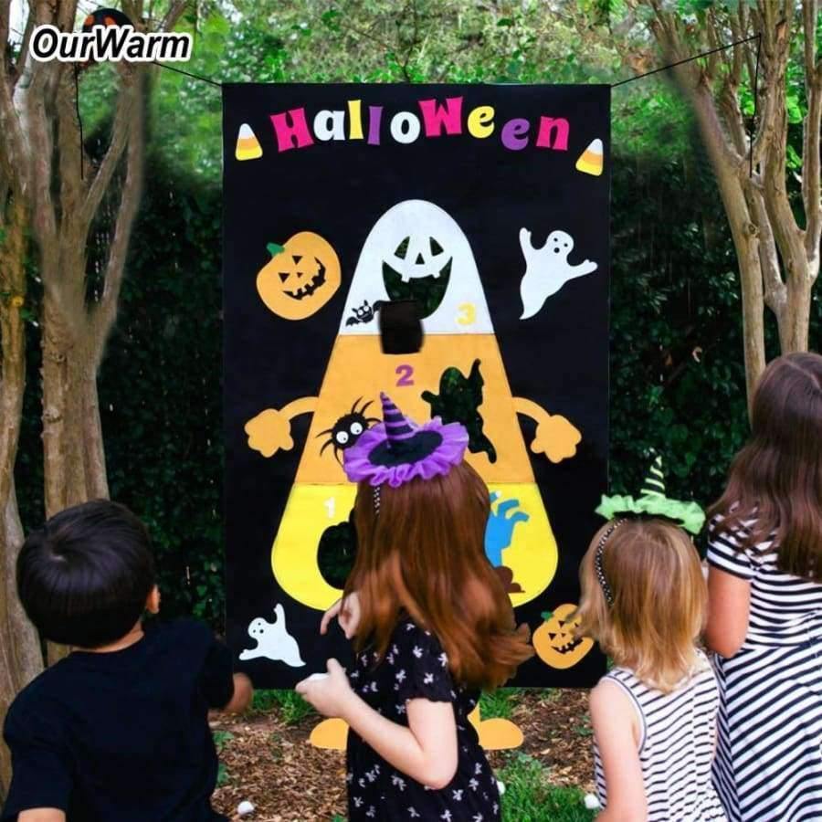 Planet Gates Olive Halloween Funny Games Festival Party Supplies Hanging Pumpkin Ghost Toss Game Educational Games Gift for Kids