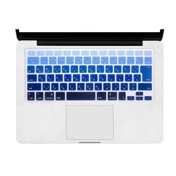Planet Gates Ombre Blue HRH Ombre Rainbow Animal Japanese Silicone Keyboard Cover Protector Skin for Macbook Air13 Pro Retina13 15 17 Laptop Accessory
