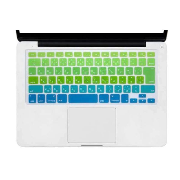 Planet Gates Ombre Green HRH Ombre Rainbow Animal Japanese Silicone Keyboard Cover Protector Skin for Macbook Air13 Pro Retina13 15 17 Laptop Accessory