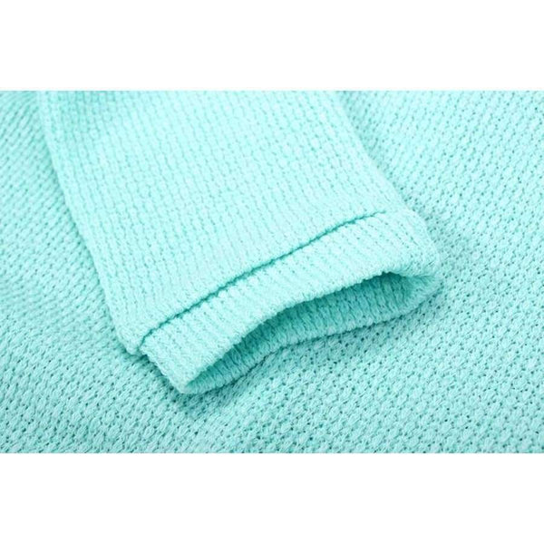 Planet Gates ON0069-pink / S Autumn Winter Full Sleeve  Knitted Sweater Women Sexy V-neck Loose Casual Female Pullover Solid Beige Gray Pink