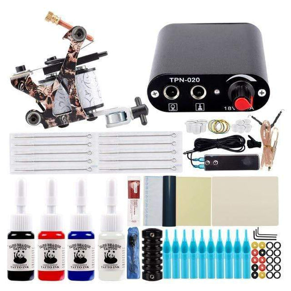 Planet Gates One Machine 4PC SetB Tattoo Kit Power Supply For Tattoo Machine Kit Pigments For Permanent Makeup Tattoo Set For Beginners Tattoo Machine Full Set