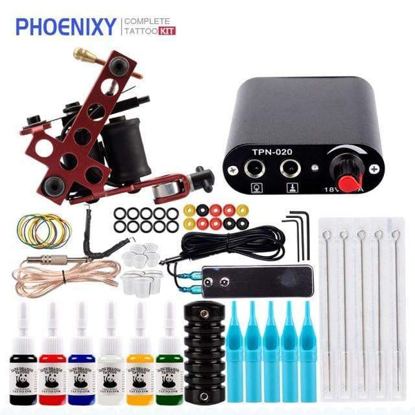 Planet Gates One Machine 6PC SetA Tattoo Kit Power Supply For Tattoo Machine Kit Pigments For Permanent Makeup Tattoo Set For Beginners Tattoo Machine Full Set