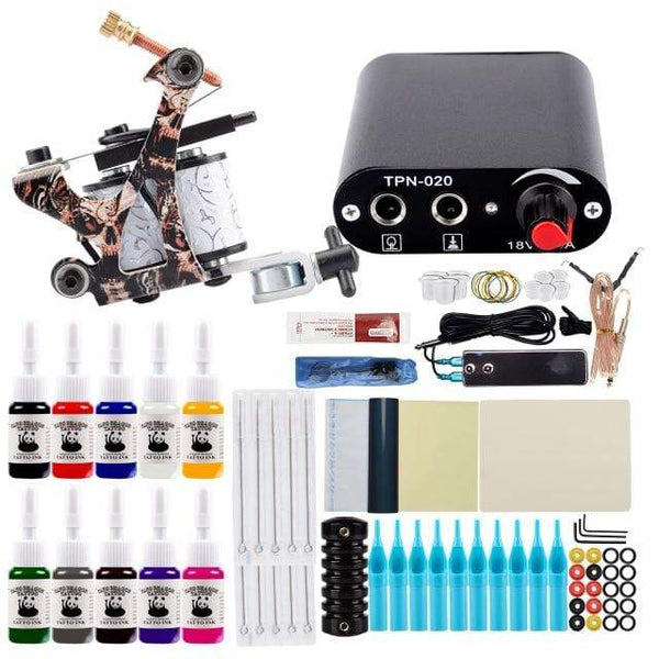 Planet Gates One Machine 6PC SetB 2 Tattoo Kit Power Supply For Tattoo Machine Kit Pigments For Permanent Makeup Tattoo Set For Beginners Tattoo Machine Full Set