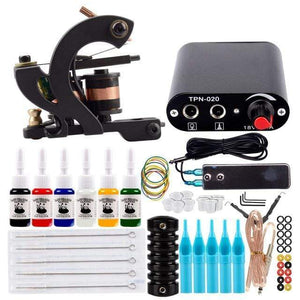 Planet Gates One Machine 6PC SetC Tattoo Kit Power Supply For Tattoo Machine Kit Pigments For Permanent Makeup Tattoo Set For Beginners Tattoo Machine Full Set