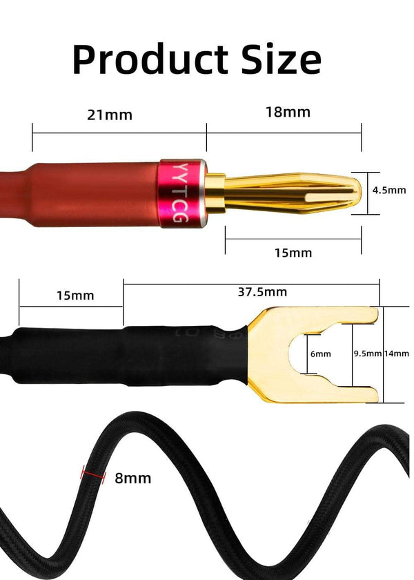 Planet Gates One pair YYTCG HiFi audio speaker cable high quality Pure copper diy speaker wire with banana plug Y plug