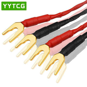 Planet Gates One pair YYTCG HiFi audio speaker cable high quality Pure copper diy speaker wire with banana plug Y plug