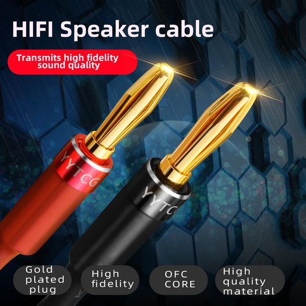 Planet Gates One pair YYTCG HiFi audio speaker cable high quality Pure copper diy speaker wire with banana plug Y plug