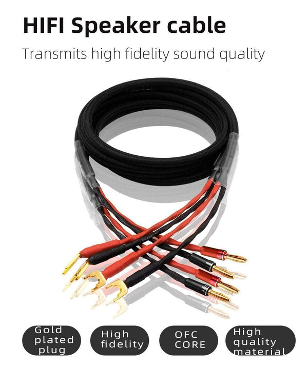 Planet Gates One pair YYTCG HiFi audio speaker cable high quality Pure copper diy speaker wire with banana plug Y plug