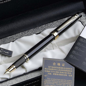 Planet Gates ONE PEN PICASSO 917 GLOSS BLACK AND GOLDEN MEDIUM NIB FOUNTAIN PEN NEW
