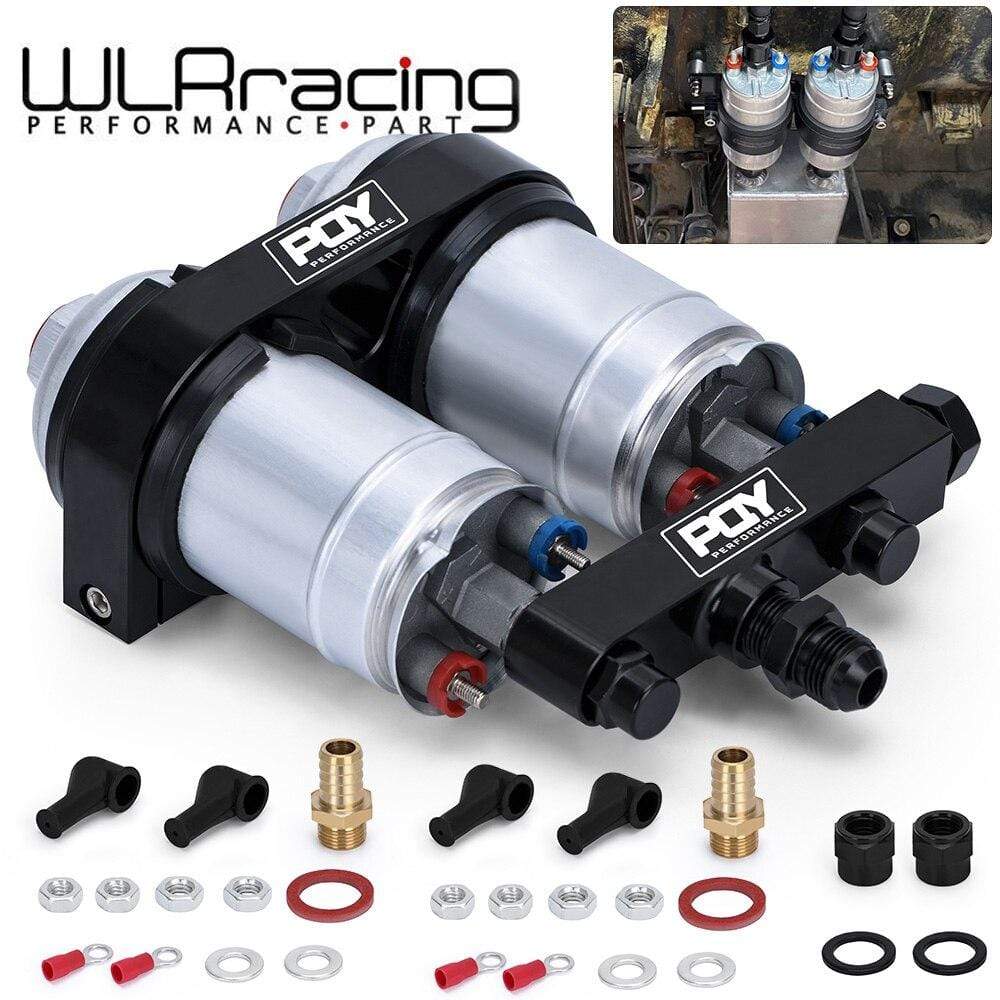 Planet Gates One piece Double hole fuel pump bracket with PQY logo + Two pieces 044 fuel pump OEM:0580 254 044 300LPH